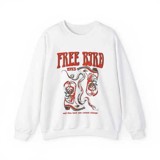 Free Bird, Vintage Inspired Free Bird Unisex Sweatshirt - Festival Band Apparel, Unique Music Lover Gift, Boho Style Sweatshirt