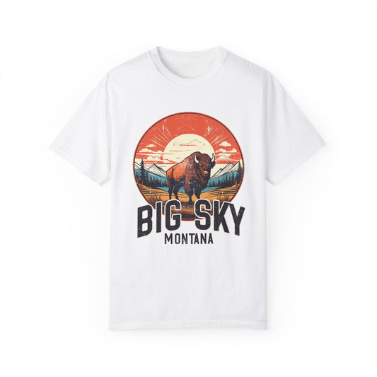 Big Sky Tee, Comfort Colors Tee, Montana Graphic Tee, Vintage Inspired Cotton T-shirt, Unisex Tee, Comfort Colors Tee, Retro Tee