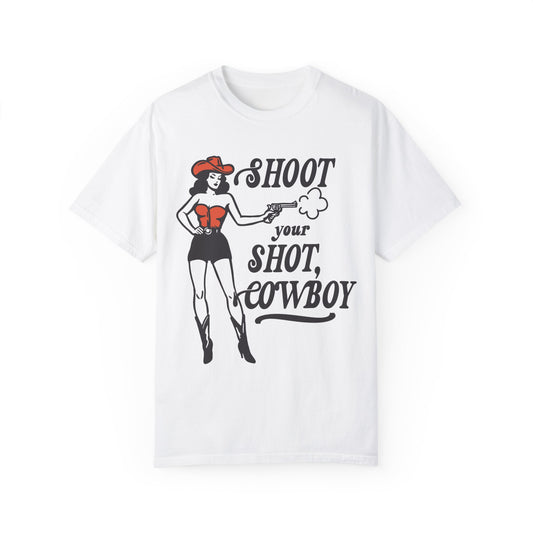 Shoot Your Shot Cowboy Tee Western Cowgirl T-shirt, Rodeo Graphic Tee, Cowboy Shooting Design Shirt,Vintage Style Clothing, Concert Tee