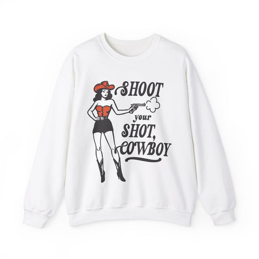Shoot Your Shot Sweatshirt, Western Graphic Cowboy Sweatshirt, Unisex Graphic Crewneck, Cowboy Tee, Rodeo Sweatshirt, Western Shirt