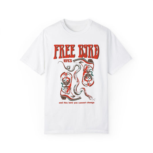 Vintage Inspired Free Bird Unisex T-shirt, Festival Tee, Comfort Colors,  Band Tee, Unique Gift for Music Lovers, Boho Style Apparel