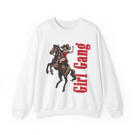 Girl Gang Graphic Sweatshirt, Vintage Inspired Unisex Crewneck, Support Your Local  Girl Gang Shirt, Cowgirl Sweatshirt, Retro Sweatshirt